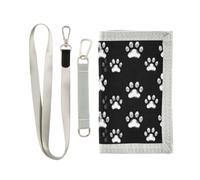 GuoChe Cordura Nylon Fabric Wallet Dog Paws Pattern Red Plaid