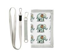 GuoChe Cordura Nylon Fabric Wallet Elephants Pattern Wild Animal Man