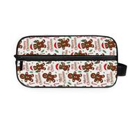 GuoChe Cosmetic Bag Hanging Design Full Printed Design for Women & Men Merry Christmas Brown Gingerbread