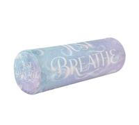 GuoChe Creative Slogan: Just Breathe Round Roll Cylinder Bolster Pillow with Washable Cover for Sleeping, Relieve Pain and Pressure