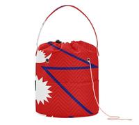 GuoChe Crochet Storage Small Yarn Bag with Holes Storage Bag for Crochet Needle Crochet Organizers, National Flag of Nepal, 11 Inch x 8.3 Inch x 8.3 Inch, Classic