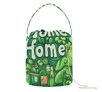 GuoChe Crochet Yarn Bag St. Patrick's Day Lucky Green Clover Truck Yarn Organizer Bag Portable Travel Bag for Needle Holder Crochet Accessory