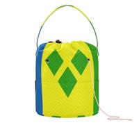 GuoChe Crochet Yarn Bag Yarn Organizer Bag with Holes Storage Bags for Knitting Needles Crochet Backpack, Flag of Saint Vincent and the Grenadines, 11 Inch x 8.3 Inch x 8.3 Inch, Classic
