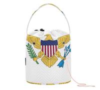 GuoChe Crochet Yarn Bag Yarn Organizer Bag with Holes Storage Bags for Knitting Needles Crochet Backpack, Us Virgin Islands Flag, 11 Inch x 8.3 Inch x 8.3 Inch, Classic