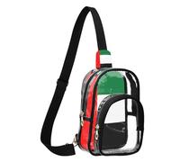 GuoChe Crossbody Bag See Through Polyester Material Compact Size Adjustable Strap Multi Compartment Front Storage Pocket, National Flag of the United Arab Emirates, One Size