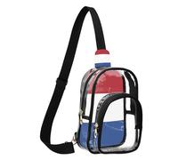 GuoChe Crossbody Bag See Through Polyester Material Compact Size Adjustable Strap Multi Compartment Inner, National Flag of the Netherlands, One Size