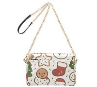 GuoChe Crossbody Bags For Women Vegan Leather Croos Body Purses Waterproof Shoulder Bag Christmas Cookies Pattern