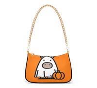 GuoChe Cute Capybaras Orange Trendy Chain Crossbody Travel Bags for Women Handbags for Women for Fall