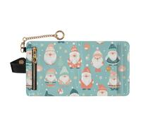 GuoChe Cute Christmas Gnomes Pattern Women's Compact Folding Wallet Cute PU Leather Wallet for Women Boys Girls