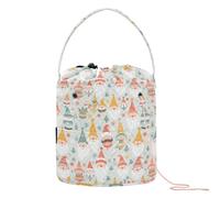 GuoChe Cute Christmas Gnomes Pattern Yarn Bag Crochet Bag Kit with Holes Storage Bags for Needle Holder Yarn Craft