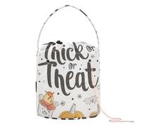 GuoChe Cute Doodle Drawings Trick Or Treat Ivory Yarn Storage Bag Crochet Bags Totes with Holes Craft Bag for Needle Holder Knitting Storage