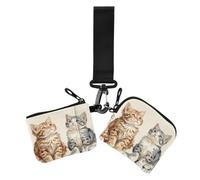 GuoChe Cute Orange Gray Kitten Duo Women's Wallets Card Cases