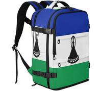 GuoChe Daypack Twill Tote Fabric 20L Capacity with Multi Compartments for Commute, National Flag of Lesotho, One Size, Basic-multipurpose-backpacks