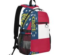 GuoChe Daypack Twill Tote Fabric 20L Capacity with Multi Pockets for Business, Georgia State Flag, One Size, Basic-multipurpose-backpacks