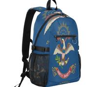 GuoChe Daypack Twill Tote Fabric 20L Capacity with Multi Pockets for Business, North Dakota State Flag, One Size, Basic-multipurpose-backpacks