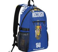 GuoChe Daypack Twill Tote Fabric 20L Capacity with Multi Pockets for Business, Wisconsin State Flag, One Size, Basic-multipurpose-backpacks