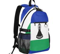 GuoChe Daypack Twill Tote Fabric Fits 14 Inch Laptop with Side Strap Buckle for Commute, National Flag of Lesotho, One Size, Basic-multipurpose-backpacks