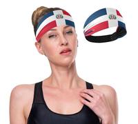 GuoChe Dominican Republic Flag Cooling Wide Headband Stretchy Sweat Band for Women for Daily Use Cycling Yoga Athletic Sports