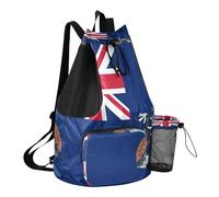 GuoChe Drawstring Backpack Camp Bag With Inside Pockets Cinch Back Sack Waterproof, Flag of Ascension Island, One Size, Childrens-school-backpacks