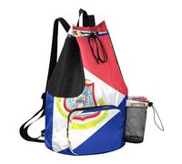 GuoChe Drawstring Backpack Camp Bag With Inside Pockets Cinch Back Sack Waterproof, Flag of Sint Maarten, One Size, Childrens-school-backpacks