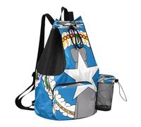 GuoChe Drawstring Backpack Gym Sackpack With Pockets String Bag Waterproof, Flag of the Northern Mariana Islands, One Size, Childrens-school-backpacks