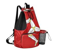 GuoChe Drawstring Backpack Sports Bag With Water Bottle Pocket Pull String Bag Dry Wet Separation, Flag of the Isle of Man, One Size, Childrens-school-backpacks
