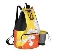 GuoChe Drawstring Backpack Sports Gym Bag With Water Bottle Holder String Bookbag Dry Wet Separation, National Flag of Bhutan, One Size, Childrens-school-backpacks