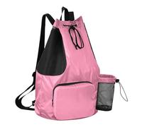 GuoChe Drawstring Bags For Men Women Sports Bag With Pockets Cinch Bags Wet and Dry Separation, Solid Color Pure Plain Hot Pastel, One Size, Childrens-school-backpacks