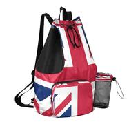 GuoChe Drawstring Beach Bags Gym Sackpack With Inside Pockets Cinch Sacks Dry Wet Separation, National Flag of the United Kingdom, One Size, Childrens-school-backpacks