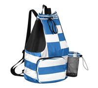 GuoChe Drawstring Beach Bags Gym Sackpack With Inside Pockets Cinch Sacks Dry Wet Separation, National Flag of Greece, One Size, Childrens-school-backpacks