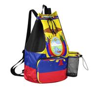 GuoChe Drawstring Beach Bags Gym Sackpack With Inside Pockets Cinch Sacks Dry Wet Separation, National Flag of Ecuador, One Size, Childrens-school-backpacks