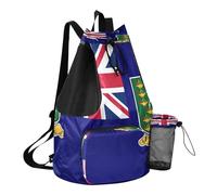 GuoChe Drawstring Beach Bags Gym Swim Bag With Pockets Cinch Sack Wet and Dry Separation, British Virgin Islands Flag, One Size, Childrens-school-backpacks