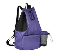 GuoChe Drawstring Beach Bags Summer Camp Bag With Water Bottle Holder String Swim Bag Dry Wet Separation, Dark Slate Blue, One Size, Childrens-school-backpacks