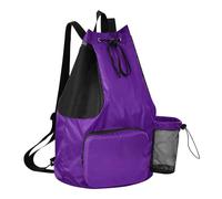 GuoChe Drawstring Beach Bags Summer Camp Bag With Water Bottle Holder String Swim Bag Dry Wet Separation, Indigo Purple, One Size, Childrens-school-backpacks