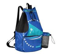 GuoChe Drawstring Gym Bags Gym Swim Bag With Pockets Cinch Back Sack Dry Wet Separation, National Flag of the Federated States of, One Size, Childrens-school-backpacks