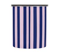 GuoChe Dry Food Canisters Stainless Steel Kitchen Pantry Organizer Stackable Push Button Striped Blue and Blush Striped Abstract Vertical Lines Trend