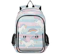 GuoChe Elegant Yellow Floral School Backpack for Kids, Rainbow Horned Beast, One Size, Classic Kids Backpack