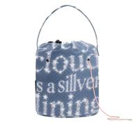 GuoChe Every Cloud Has A Silver Lining Animal Cat Crochet Yarn Bag Craft Organizers Storage with Holes Craft Bag for Art Supply Crochet Accessory