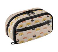 GuoChe Expandable Stationery Organizer Back-To-School Essential for Women Sushi Cat Stack Cute Composition