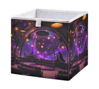 GuoChe Fabric Storage Cube Bin Foldable Organizer Basket for Closet And Toys Magical Halloween Dome Space