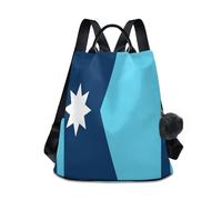 GuoChe Fashion Backpack Middle School Trendy for Travel, Work, Everyday with Pom-pom Keychain, Minnesota State Flag, One Size, Travel Backpacks
