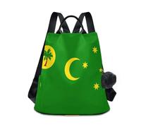GuoChe Fashion Backpack Purses for Women Trendy for Travel, Work, Everyday with Pom-pom Keychain, Flag of the Cocos (Keeling) Islands, One Size, Travel Backpacks