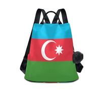 GuoChe Fashion Backpack Purses for Women Trendy for Travel, Work, Everyday with Pom-pom Keychain, National Flag of Azerbaijan, One Size, Travel Backpacks