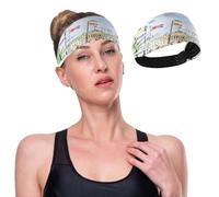 GuoChe Flag - Lined Building Celebration Non-Slip Workout Headband Stretchy Sweat Band for Women for Athletic Sports Washing Face Daily Use Tennis