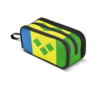 GuoChe Flag Of Saint Vincent and The Grenadines Nylon Pencil Bag School Supplies High Capacity Big Pencil Case With Zipper