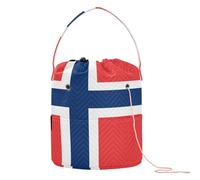 GuoChe Flag Of Svalbard and Jan Mayen Crochet Storage Small Yarn Bag with Holes Storage Bag for Crochet Needle Crochet Organizers