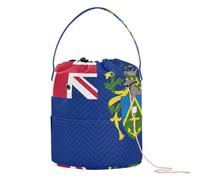 GuoChe Flag Of The Pitcairn Islands Crochet Storage Small Yarn Bag with Holes Storage Bag for Crochet Needle Crochet Organizers