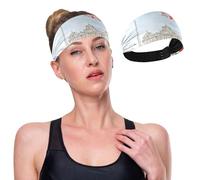 GuoChe Flag - Raising Ceremony Scene Non-Slip Hair Headband Stretchy Sweat Band for Gym Volleyball Athletic Sports Athletic Sports