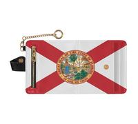 GuoChe Florida State Flag (usa) Ladies Cute Foldable Wallet Portable Minimalist PU Leather Wallet for Woman Girl