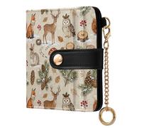 GuoChe forests Animals and Safaris Elements Ladies Premium Foldable Wallet Waterproof PU Leather Folding Wallet for Women